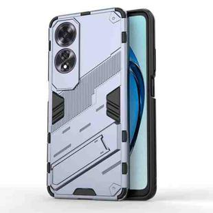 For OPPO A60 4G Global Punk Armor 2 in 1 PC + TPU Phone Case with Holder(Grey)