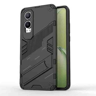 For OPPO K12x Punk Armor 2 in 1 PC + TPU Phone Case with Holder(Black)