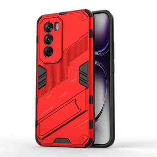 For OPPO Reno12 Global Punk Armor 2 in 1 PC + TPU Phone Case with Holder(Red)