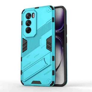 For OPPO Reno12 Global Punk Armor 2 in 1 PC + TPU Phone Case with Holder(Blue)