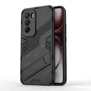 For OPPO Reno12 Pro Global Punk Armor 2 in 1 PC + TPU Phone Case with Holder(Black)
