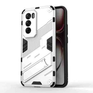 For OPPO Reno12 Pro Global Punk Armor 2 in 1 PC + TPU Phone Case with Holder(White)