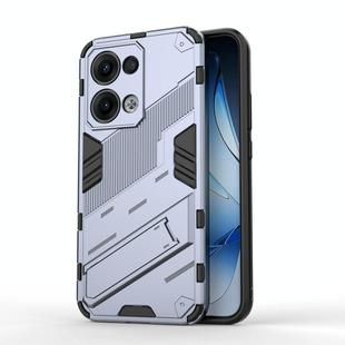 For OPPO Reno13 5G Global Punk Armor 2 in 1 PC + TPU Phone Case with Holder(Grey)