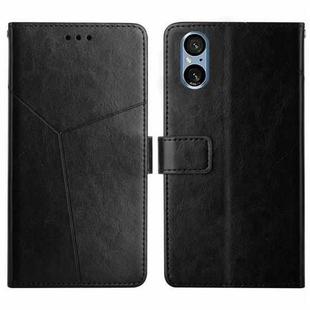 For Sony Xperia 5 V Y-shaped Pattern Flip Leather Phone Case(Black)