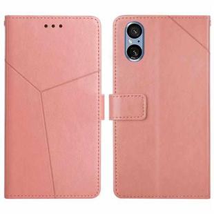 For Sony Xperia 5 V Y-shaped Pattern Flip Leather Phone Case(Pink)