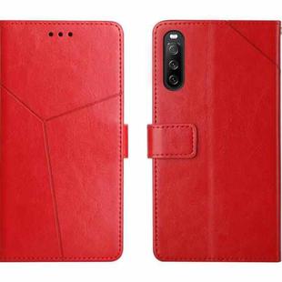 For Sony Xperia 10 VI Y-shaped Pattern Flip Leather Phone Case(Red)