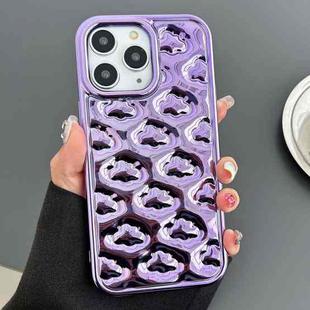 For iPhone 11 Pro Max Cloud Texture Electroplated TPU Phone Case(Purple)