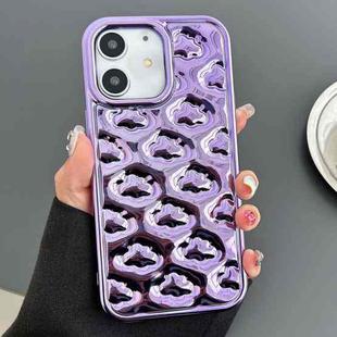 For iPhone 12 Cloud Texture Electroplated TPU Phone Case(Purple)