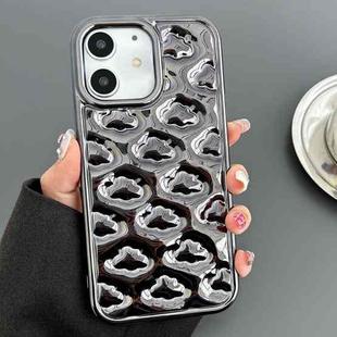 For iPhone 12 Cloud Texture Electroplated TPU Phone Case(Black)