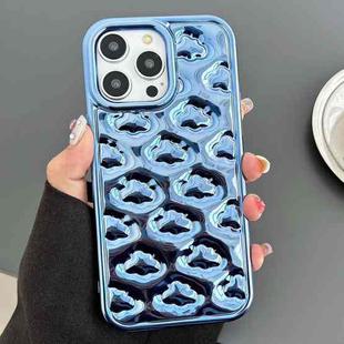 For iPhone 14 Pro Max Cloud Texture Electroplated TPU Phone Case(Blue)