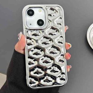 For iPhone 15 Cloud Texture Electroplated TPU Phone Case(Silver)