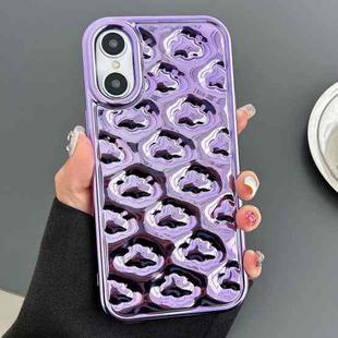 For iPhone XS / X Cloud Texture Electroplated TPU Phone Case(Purple)