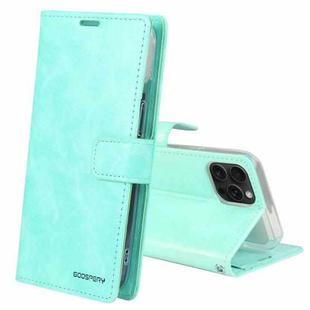 For iPhone 15 Pro Max GOOSPERY BLUE MOON Crazy Horse Texture Leather Phone Case(Mint Green)