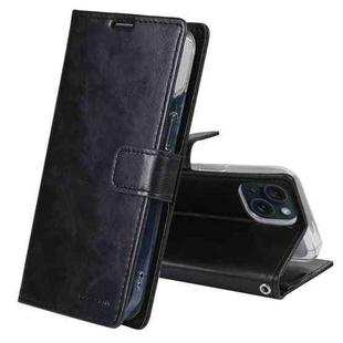 For iPhone 15 Plus GOOSPERY BLUE MOON Crazy Horse Texture Leather Phone Case(Black)