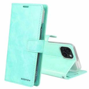 For iPhone 15 Plus GOOSPERY BLUE MOON Crazy Horse Texture Leather Phone Case(Mint Green)