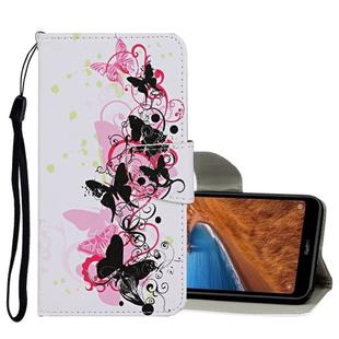 For Xiaomi Redmi 7A Colored Drawing Pattern Horizontal Flip Leather Case with Holder & Card Slots & Wallet(Four Butterfly)