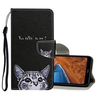For Xiaomi Redmi 8 Colored Drawing Pattern Horizontal Flip Leather Case with Holder & Card Slots & Wallet(Kitty)