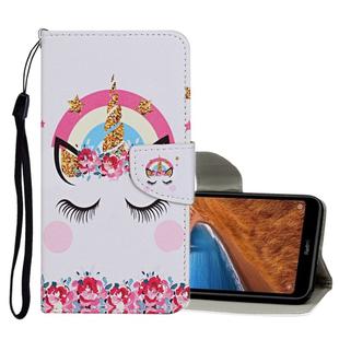 For Xiaomi Redmi 9 Colored Drawing Pattern Horizontal Flip Leather Case with Holder & Card Slots & Wallet(Crown Unicorn)