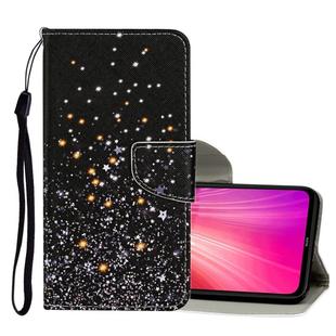 For Xiaomi Redmi Note 8 Colored Drawing Pattern Horizontal Flip Leather Case with Holder & Card Slots & Wallet(Black Star)