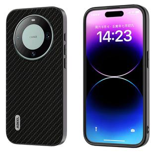 For Huawei Mate 60 Pro ABEEL Carbon Fiber Texture Protective Phone Case(Black)