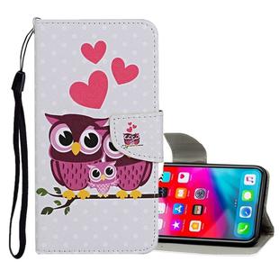 For iPhone XS Max Colored Drawing Pattern Horizontal Flip Leather Case with Holder & Card Slots & Wallet(Owl Family)