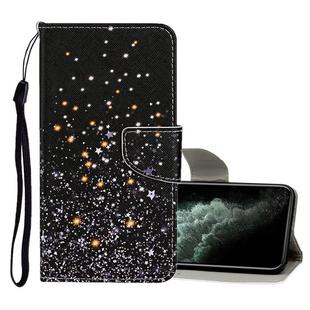 For iPhone 11 Pro Max Colored Drawing Pattern Horizontal Flip Leather Case with Holder & Card Slots & Wallet(Black Five-pointed Star)