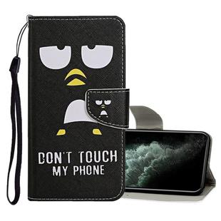 For iPhone 11 Pro Max Colored Drawing Pattern Horizontal Flip Leather Case with Holder & Card Slots & Wallet(Penguin)