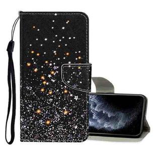 For iPhone 11 Pro Colored Drawing Pattern Horizontal Flip Leather Case with Holder & Card Slots & Wallet(Black Five-pointed Star)