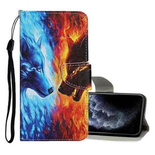 For iPhone 11 Pro Colored Drawing Pattern Horizontal Flip Leather Case with Holder & Card Slots & Wallet(Flame Wolf)
