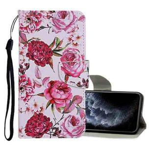 For iPhone 11 Pro Colored Drawing Pattern Horizontal Flip Leather Case with Holder & Card Slots & Wallet(Peony)