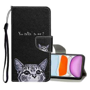 For iPhone 11 Colored Drawing Pattern Horizontal Flip Leather Case with Holder & Card Slots & Wallet(Little Cat)