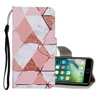 For iPhone 8 Plus / 7 Plus Colored Drawing Pattern Horizontal Flip Leather Case with Holder & Card Slots & Wallet(Marble)