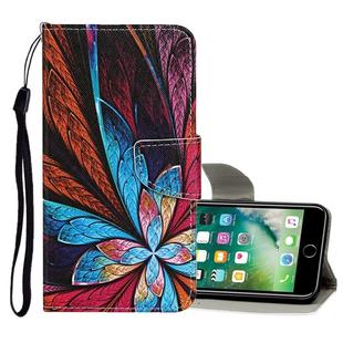 For iPhone 8 Plus / 7 Plus Colored Drawing Pattern Horizontal Flip Leather Case with Holder & Card Slots & Wallet(Colorful Flowers)