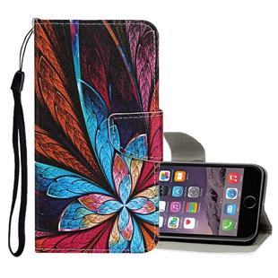 For iPhone 6 Plus / 6s Plus Colored Drawing Pattern Horizontal Flip Leather Case with Holder & Card Slots & Wallet(Colorful Flowers)