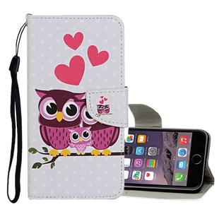 For iPhone 6 Plus / 6s Plus Colored Drawing Pattern Horizontal Flip Leather Case with Holder & Card Slots & Wallet(Owl Family)