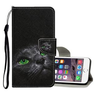 For iPhone 6 / 6s Colored Drawing Pattern Horizontal Flip Leather Case with Holder & Card Slots & Wallet(Black Cat)