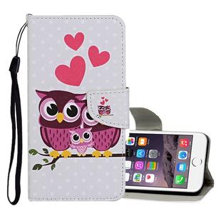 For iPhone 6 / 6s Colored Drawing Pattern Horizontal Flip Leather Case with Holder & Card Slots & Wallet(Owl Family)
