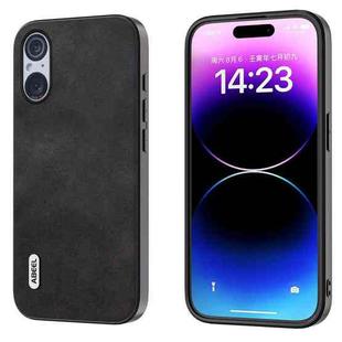 For Sony Xperia 5 V ABEEL Two-color Calf Texture PU Phone Case(Black)