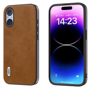 For Sony Xperia 5 V ABEEL Two-color Calf Texture PU Phone Case(Brown)