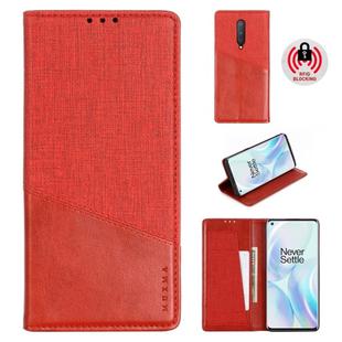 For OnePlus 8 MUXMA MX109 Horizontal Flip Leather Case with Holder & Card Slot & Wallet(Red)