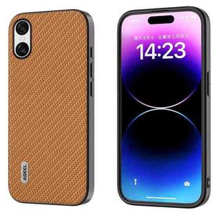 For Sony Xperia 10 VI ABEEL Carbon Fiber Texture Protective Phone Case(Light Brown)