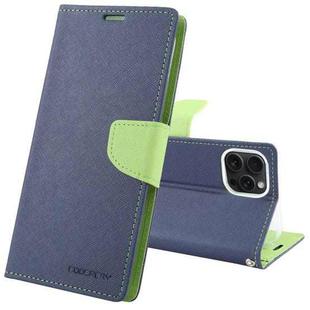 For iPhone 15 Pro Max GOOSPERY FANCY DIARY Cross Texture Leather Phone Case(Navy Blue)