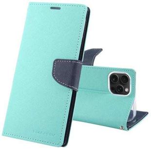 For iPhone 15 Pro GOOSPERY FANCY DIARY Cross Texture Leather Phone Case(Mint Green)