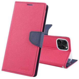 For iPhone 15 Pro GOOSPERY FANCY DIARY Cross Texture Leather Phone Case(Rose Red)