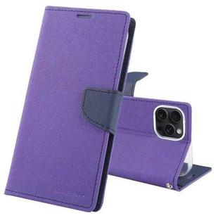 For iPhone 15 Pro GOOSPERY FANCY DIARY Cross Texture Leather Phone Case(Purple)