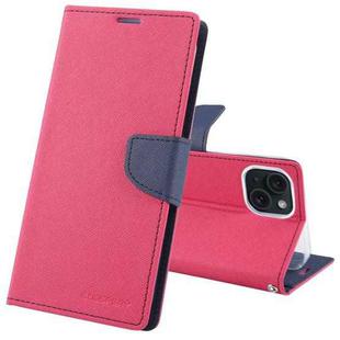 For iPhone 15 Plus GOOSPERY FANCY DIARY Cross Texture Leather Phone Case(Rose Red)