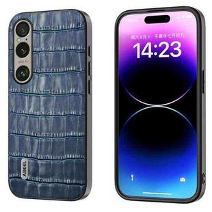 For Sony Xperia 1 VI ABEEL Crocodile Texture Genuine Leather Phone Case(Blue)