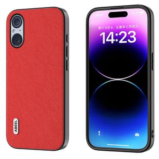 For Sony Xperia 5 V ABEEL Cross Texture Genuine Leather Phone Case(Red)