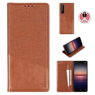 For Sony Xperia 1 II MUXMA MX109 Horizontal Flip Leather Case with Holder & Card Slot & Wallet(Brown)