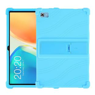 For Teclast M40 Plus Shockproof Silicone Tablet Protective Case with Holder(Sky Blue)